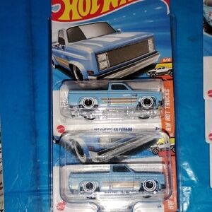 Blue Chevy Silverado Toy Car